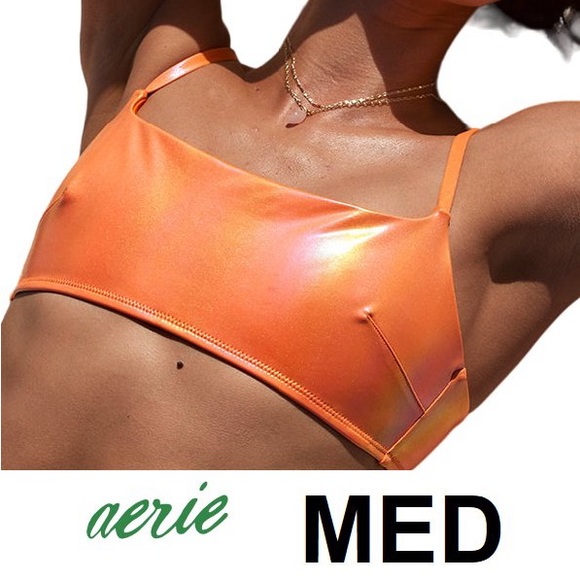 NWT Aerie Metallic Scoop Bikini Top - Picture 2 of 6